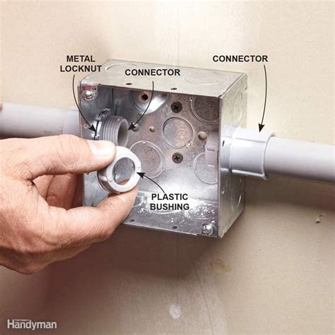 conduit to junction box connector|connecting conduit to breaker box.